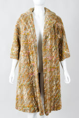 Vintage Lilli Ann Pastel Tan Mohair Bouclé Swing Coat on Mannequin Front at Recess Los Angeles