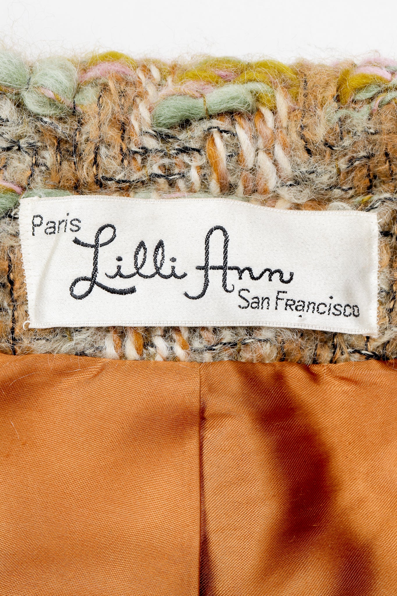 Vintage Lilli Ann Label on Boucle and satin lining