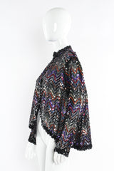 Vintage Lilli Diamond Swirl Sequin Sheer Jacket mannequin side @ Recess LA