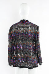 Vintage Lilli Diamond Swirl Sequin Sheer Jacket mannequin back @ Recess LA