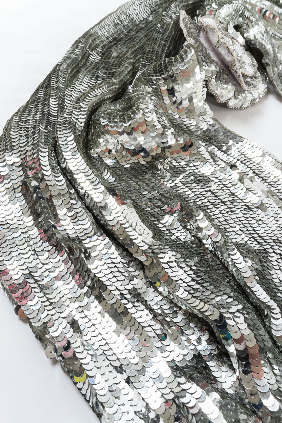 Vintage Lillie Rubin Sequin Tulle Mermaid Gown snood shawl sequin @ Recess LA