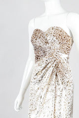 Recess Los Angeles Vintage Lillie Rubin Golden Velvet Lamé Sweetheart Sheath Wedding