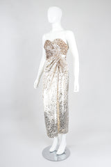 Recess Los Angeles Vintage Lillie Rubin Golden Velvet Lamé Sweetheart Sheath Wedding