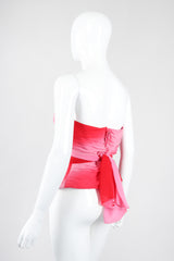 Recess Los Angeles Vintage Lillie Rubin Ombré Pleated Convertible Chiffon Bustier Top