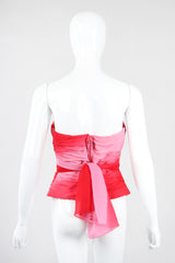 Recess Los Angeles Vintage Lillie Rubin Ombré Pleated Convertible Chiffon Bustier Top