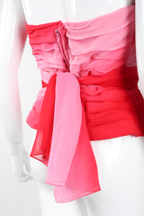 Recess Los Angeles Vintage Lillie Rubin Ombré Pleated Convertible Chiffon Bustier Top