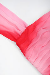 Recess Los Angeles Vintage Lillie Rubin Ombré Pleated Convertible Chiffon Bustier Top