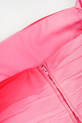 Recess Los Angeles Vintage Lillie Rubin Ombré Pleated Convertible Chiffon Bustier Top