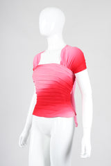 Recess Los Angeles Vintage Lillie Rubin Ombré Pleated Convertible Chiffon Bustier Top