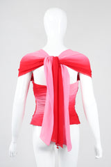 Recess Los Angeles Vintage Lillie Rubin Ombré Pleated Convertible Chiffon Bustier Top