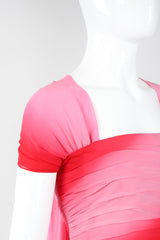 Recess Los Angeles Vintage Lillie Rubin Ombré Pleated Convertible Chiffon Bustier Top