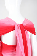 Recess Los Angeles Vintage Lillie Rubin Ombré Pleated Convertible Chiffon Bustier Top