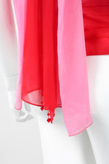 Recess Los Angeles Vintage Lillie Rubin Ombré Pleated Convertible Chiffon Bustier Top