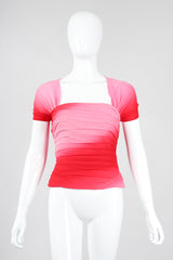 Recess Los Angeles Vintage Lillie Rubin Ombré Pleated Convertible Chiffon Bustier Top