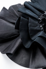 Vintage Lillie Rubin Sequin Ruffle Shoulder Dress flounce hem detail