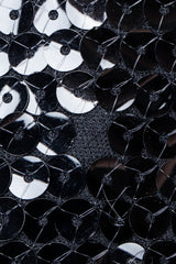 Vintage Lillie Rubin Sequin Ruffle Shoulder Dress button missing sequin