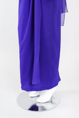 Recess Los Angeles Vintage Lillie Rubin Electric Purple Silk Chiffon Strapless Sheath