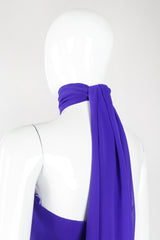 Recess Los Angeles Vintage Lillie Rubin Electric Purple Silk Chiffon Strapless Sheath