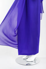 Recess Los Angeles Vintage Lillie Rubin Electric Purple Silk Chiffon Strapless Sheath