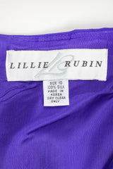 Recess Los Angeles Vintage Lillie Rubin Electric Purple Silk Chiffon Strapless Sheath