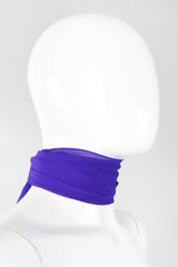 Recess Los Angeles Vintage Lillie Rubin Electric Purple Silk Chiffon Strapless Sheath