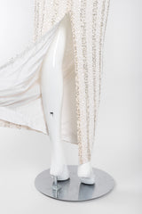 Recess Los Angeles Vintage Lillie Rubin Old Hollywood Beaded Halter Column Sheath Gown