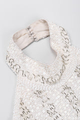 Recess Los Angeles Vintage Lillie Rubin Old Hollywood Beaded Halter Column Sheath Gown