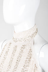 Recess Los Angeles Vintage Lillie Rubin Old Hollywood Beaded Halter Column Sheath Gown