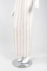 Recess Los Angeles Vintage Lillie Rubin Old Hollywood Beaded Halter Column Sheath Gown