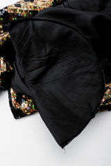 Vintage Riazee for Lillie Rubin Holographic Sequin Animal Sheath Dress shoulder pads