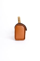 Vintage Loewe Spain Twist Handle Barrel Flap Satchel Bag side at Recess Los Angeles