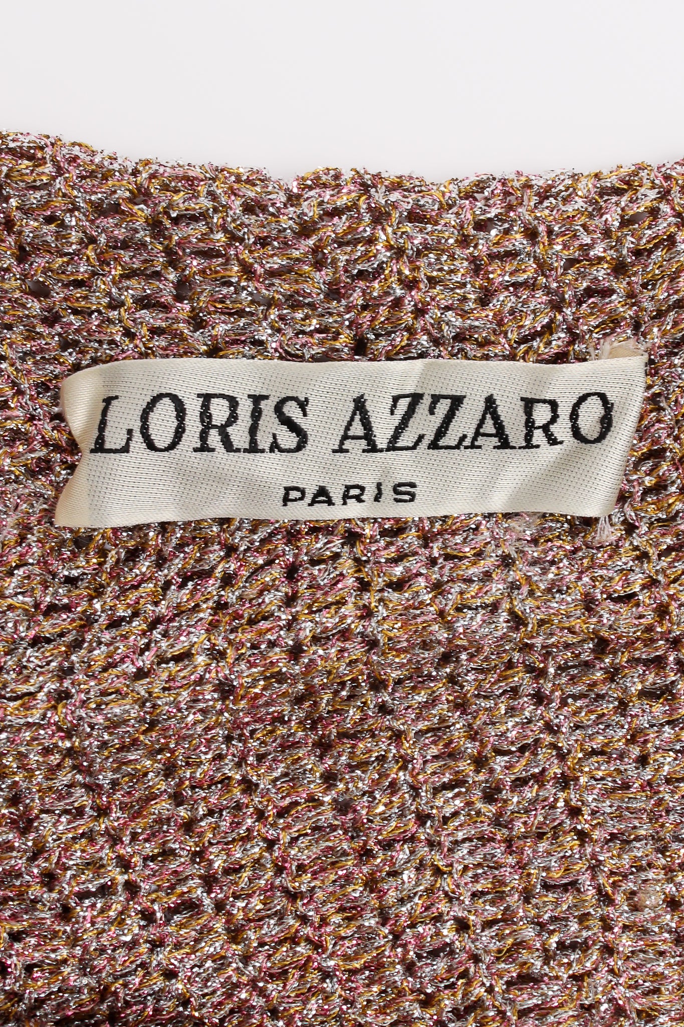 Vintage Loris Azzaro Collectable Metallic Draped Chain Cutout Top label at Recess LA