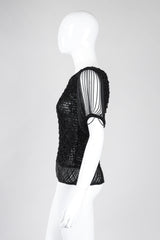 Recess Los Angeles Vintage Loris Azzaro Metallic Draped Chain Knit Top