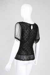Recess Los Angeles Vintage Loris Azzaro Metallic Draped Chain Knit Top