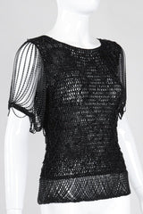 Recess Los Angeles Vintage Loris Azzaro Metallic Draped Chain Knit Top
