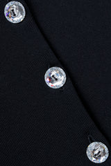 Vintage Loris Azzaro Asymmetrical Fringe Hem Dress, back button detail at Recess