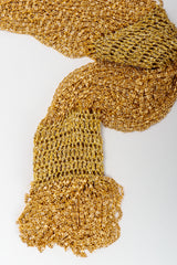 Vintage Loris Azzaro Rare Gold Draped Chain Juliet Sleeve Top Knit and chain sleeve