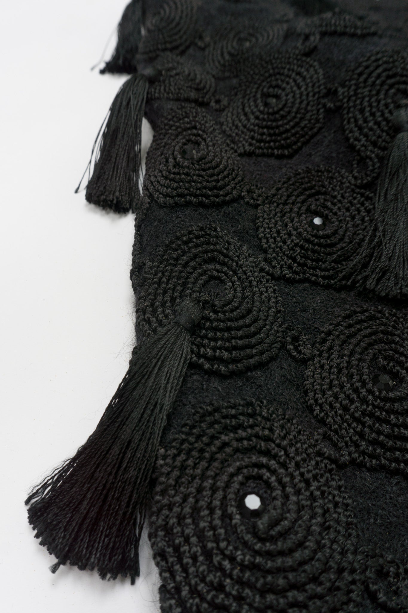 Louis Féraud Vintage Textured Tassel Skirt & Jacket Set