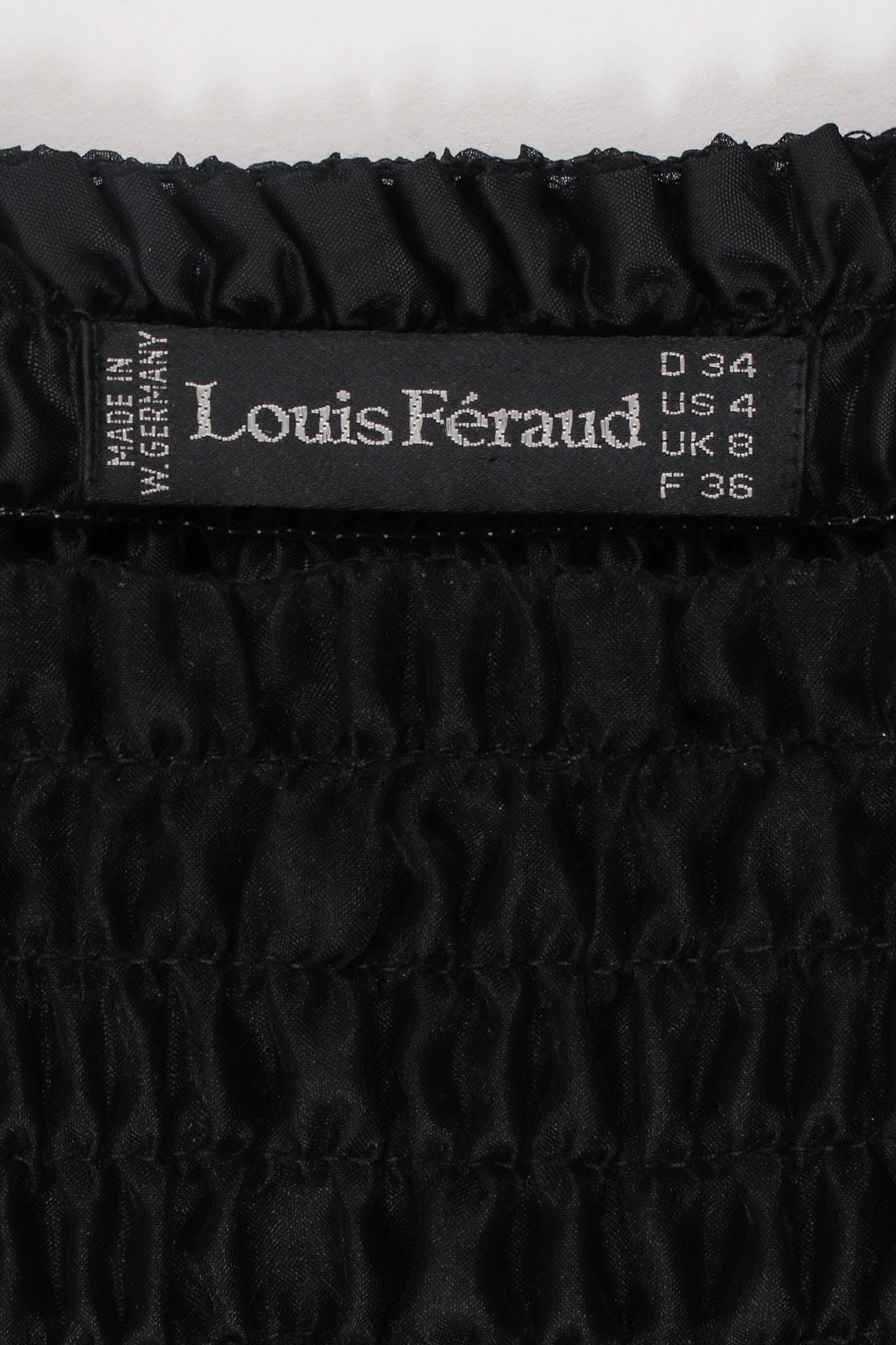 Vintage Louis Féraud Silk Smocked Ruffle Top tag @ Recess Los Angeles
