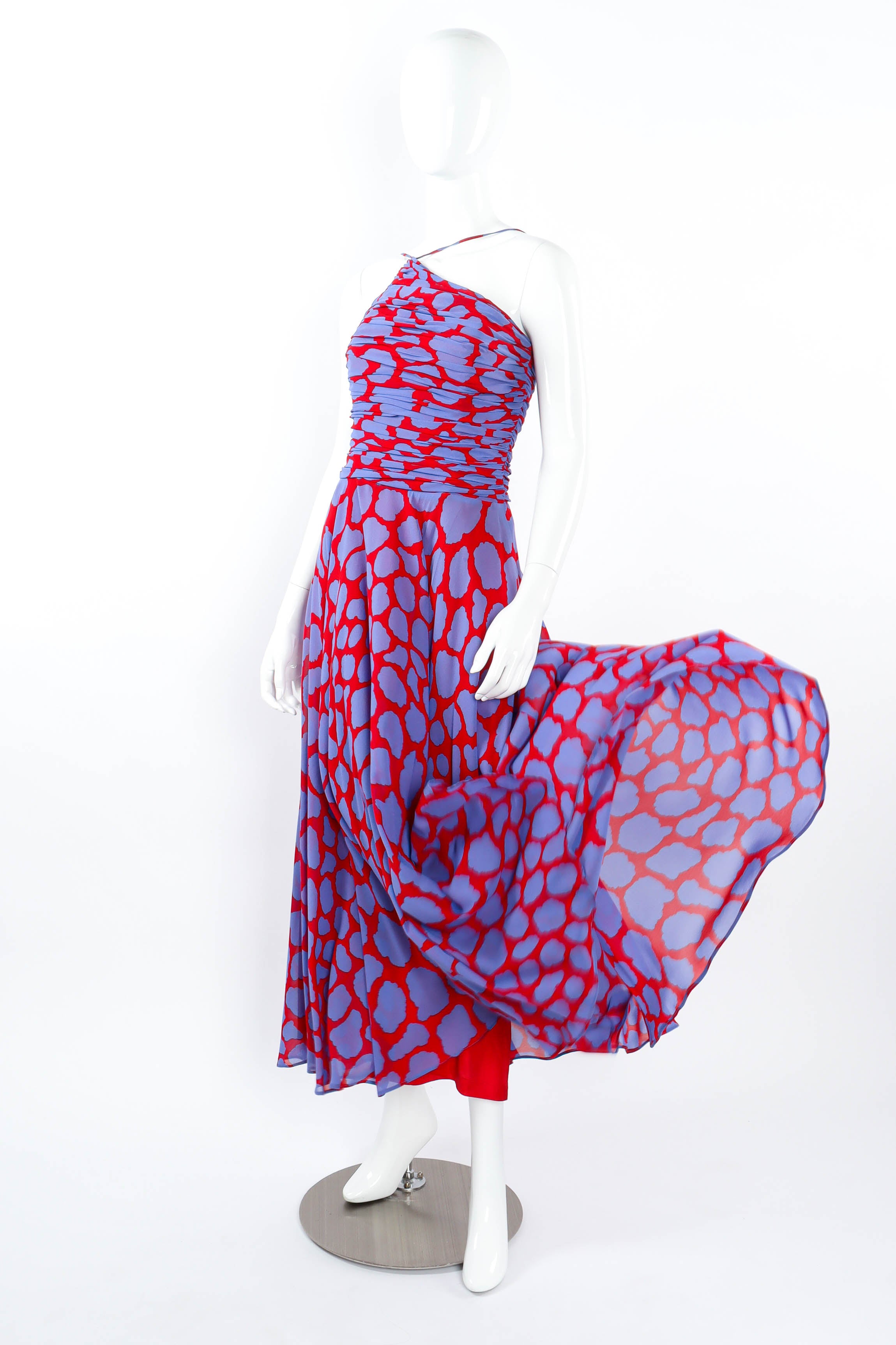 Vintage Louis Féraud Cloud Print Soirée Dress on mannequin angle @ Recess LA