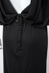 Recess Los Angeles Vintage Louis Marino Draped Rhinestone Column Sheath Jersey Dress