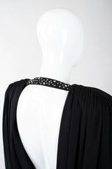 Recess Los Angeles Vintage Louis Marino Draped Rhinestone Column Sheath Jersey Dress