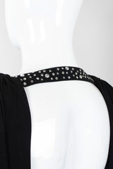 Recess Los Angeles Vintage Louis Marino Draped Rhinestone Column Sheath Jersey Dress