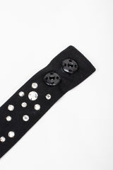 Recess Los Angeles Vintage Louis Marino Draped Rhinestone Column Sheath Jersey Dress