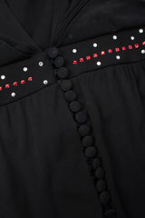 Recess Los Angeles Vintage Louis Marino Draped Rhinestone Column Sheath Jersey Dress