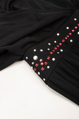 Recess Los Angeles Vintage Louis Marino Draped Rhinestone Column Sheath Jersey Dress