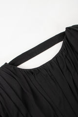 Recess Los Angeles Vintage Louis Marino Draped Rhinestone Column Sheath Jersey Dress