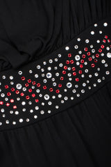 Recess Los Angeles Vintage Louis Marino Draped Rhinestone Column Sheath Jersey Dress