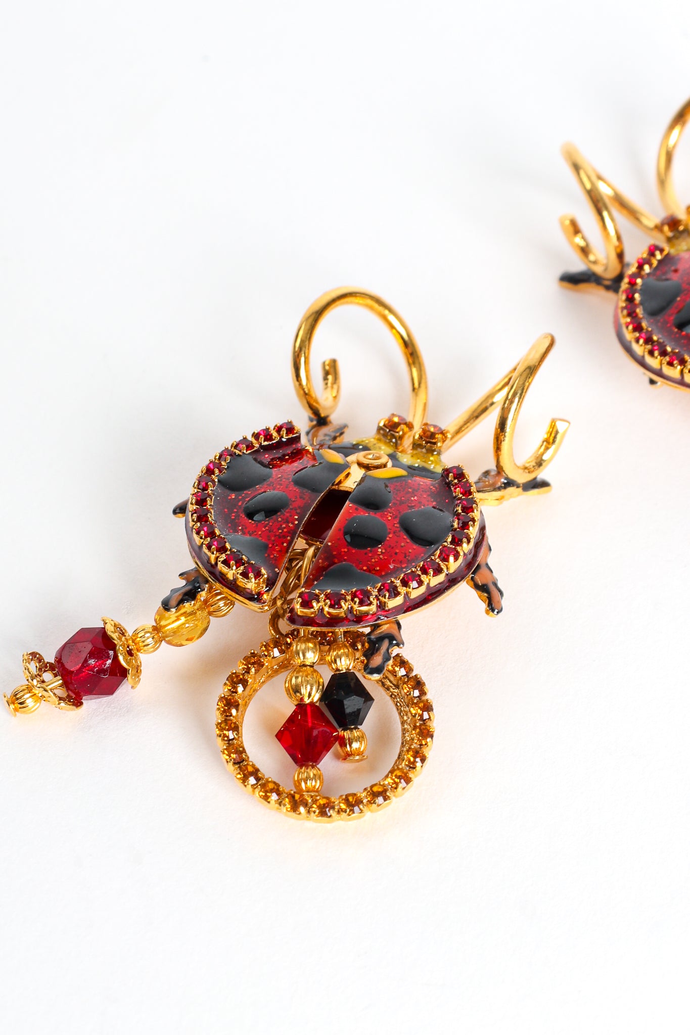 Vintage Lunch At The Ritz Bug Be A Lady Ladybug Earrings at Recess Los Angeles