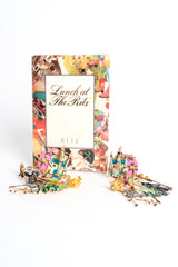 Vintage Lunch At The Ritz Fantasy Castle Tintagel Earrings menu card at Recess LA